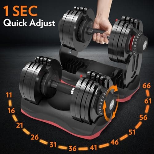 ATIVAFIT Adjustable Dumbbell Fitness Dial Dumbbell (Single, 71.5 lbs) thumbnail 2