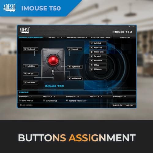 Adesso iMouse T50 Wireless Vertical Ergonomic Trackball Mouse thumbnail 5