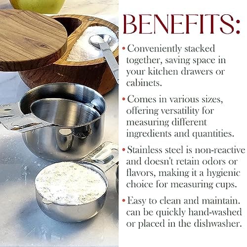 Bellemain One-Piece Stainless Steel Measuring Cups Set of 6 thumbnail 3