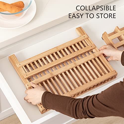 Royal Craft Wood Bamboo 2-Tier Dish Drying Rack thumbnail 4