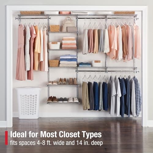 Rubbermaid Configurations Deluxe Custom Closet Kit 4-8 Ft. (Titanium) thumbnail 2