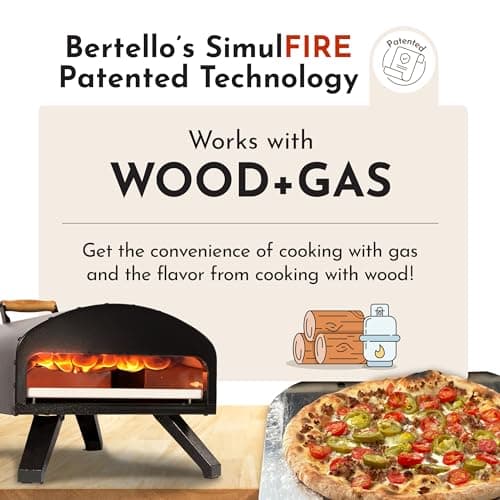 Bertello Outdoor Pizza Oven — Wood, Charcoal & Gas Combo thumbnail 2