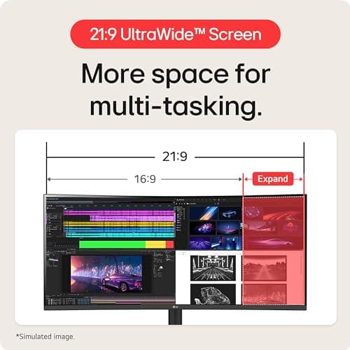 LG 40WP95C-W 40 Inch UltraWide Curved 5K2K Nano IPS Monitor with Thunderbolt 4 thumbnail 3