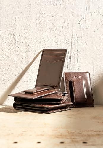 Fossil Derrick Leather RFID-Blocking Money Clip Wallet thumbnail 3