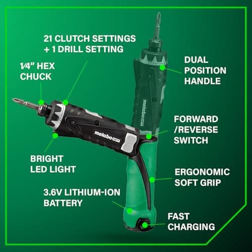 Metabo HPT DB3DL2 3.6V Cordless Screwdriver Kit thumbnail 4