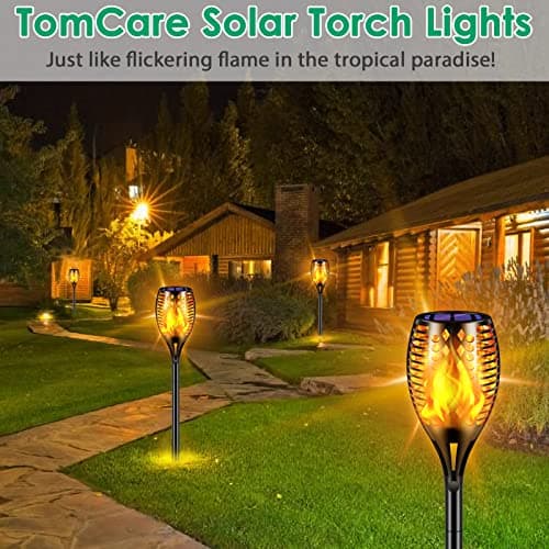 TomCare Solar Torch Lights Flickering Flame 4 Pack thumbnail 5