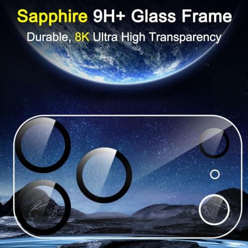 Ferilinso 4 Pack Camera Lens Protector for iPhone 18 Pro, Individual Tempered Glass Rings thumbnail 4