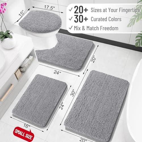 OLANLY Bathroom Rugs 30x20 Extra Soft Absorbent Chenille Bath Rug thumbnail 2
