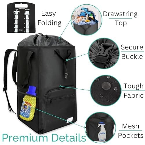 The Fine Living Co. Backpack Laundry Bag Hamper thumbnail 5