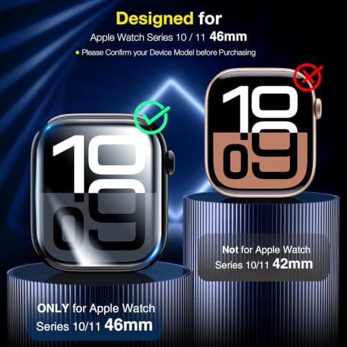 LK 6 Pack for Apple Watch Series 11 / Series 10 Screen Protector 46mm (fits Series 12) thumbnail 2