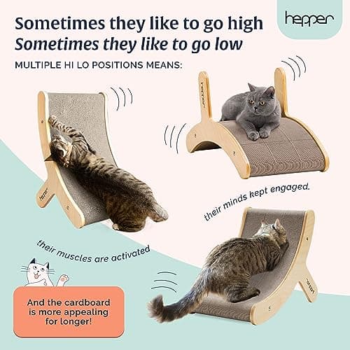 Hepper Hi-Lo Cardboard Cat Scratcher with Wood Frame thumbnail 3