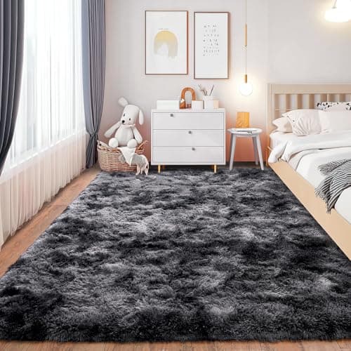 Gorilla Grip Soft Faux Fur Area Rug (4x6, Steel Gray) thumbnail 5