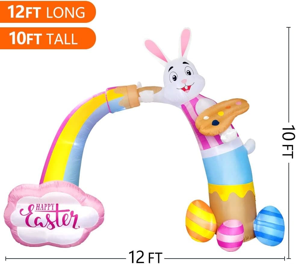 Domkom 12 FT Easter Inflatable Bunny Archway thumbnail 4