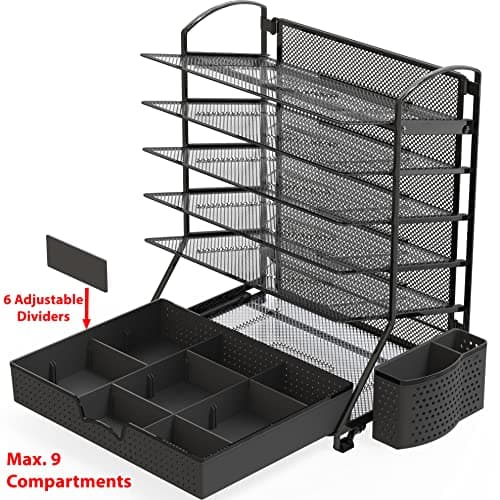 Simple Houseware 6-Tier Desk Document File Tray Organizer with Supplies Sliding Drawer thumbnail 3