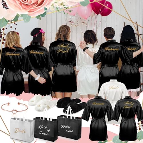 Ellie + Becks Bridesmaid Robes Satin Set thumbnail 4