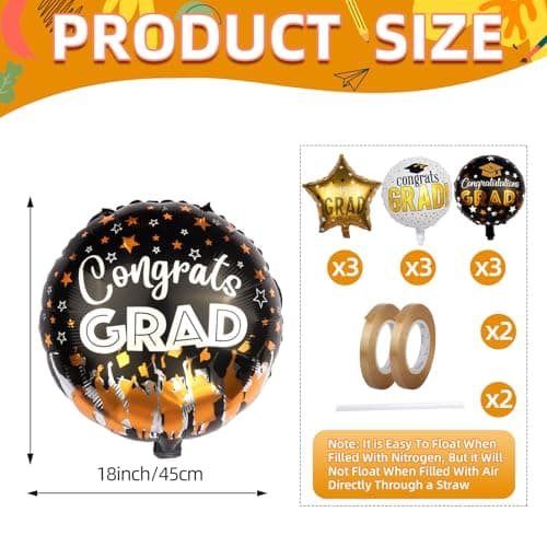 38Pcs Graduation Decorations 2026 Set with Giant Bow Foil Balloons thumbnail 2