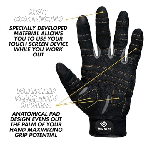 Bionic Men's Beastmode Full Finger Fitness Gloves thumbnail 3