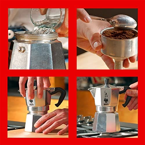 Bialetti Moka Express Iconic Italian Stovetop Espresso Maker (Natural Silver thumbnail 5