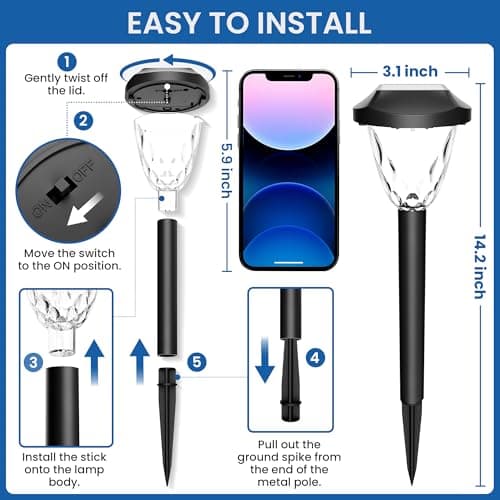 GIGALUMI 8 Pack Solar Pathway Lights thumbnail 3