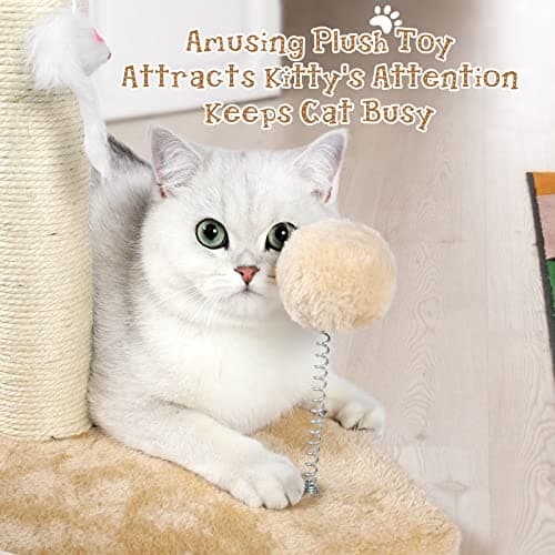ANWA 32" 3-in-1 Cat Scratching Post with Toys thumbnail 3