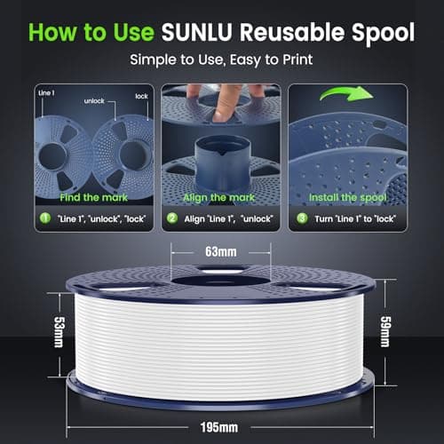 SUNLU PLA 3D Printer Filament Bundle (8 Colors) thumbnail 3