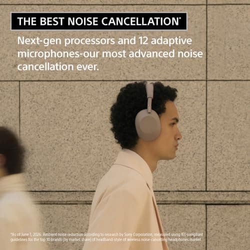 Sony WH-1000XM6 The Best Noise Cancelling Wireless Headphones, Black thumbnail 3