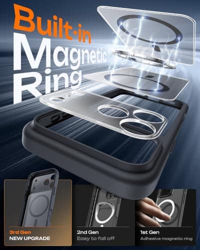 TOCOL for iPhone 18 Pro Case, Compatible with Magnetic, Black thumbnail 3