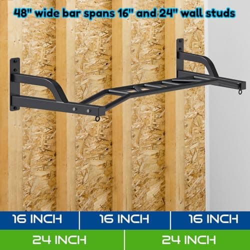 Titan Fitness HD Multi-Grip Wall Mounted Pull-Up Bar 48" thumbnail 4