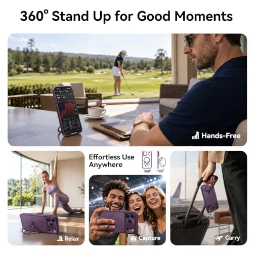 CASEKOO Burgundy for iPhone 18 Pro Case with 360 Spin Magnetic Stand thumbnail 2