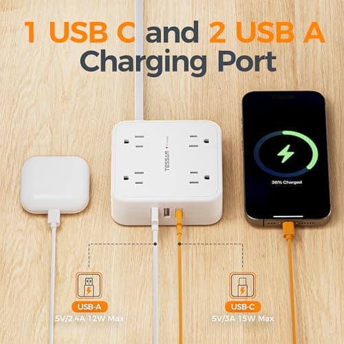 TESSAN Surge Protector Power Strip with 900J Surge Protection thumbnail 5
