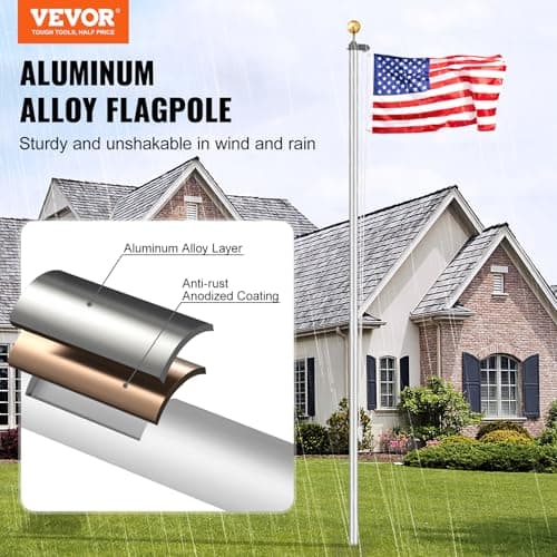 VEVOR 25ft Sectional Aluminum Flag Pole thumbnail 2