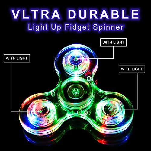 SCIONE 5-Pack LED Light Up Fidget Spinners thumbnail 2