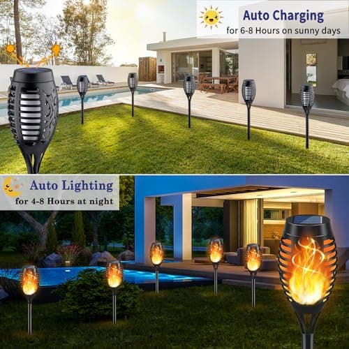 Adecorty Solar Outdoor Lights Dancing Flame Torches (4-Pack) thumbnail 3