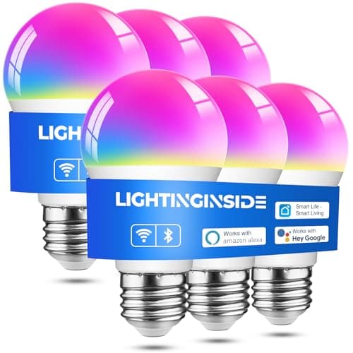 Lightinginside Smart Light Bulbs 6 Pack, Smart Bulb Works with Alexa/Google Home/SmartLife