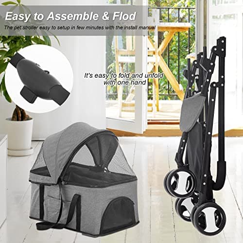 BestPet 3-in-1 Premium Dog Cat Stroller thumbnail 3