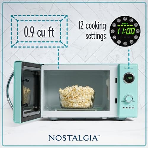 Nostalgia Retro 0.9 Cu Ft 800W Countertop Microwave Oven thumbnail 2