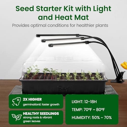 SOLIGT Seed Starter Kit with Grow Light – 60 Cell thumbnail 2