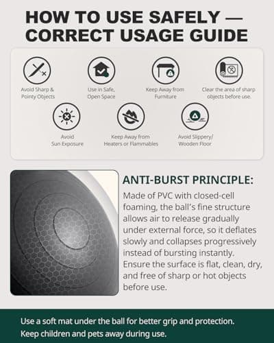 Trideer Yoga Ball Exercise Ball (Original) thumbnail 3