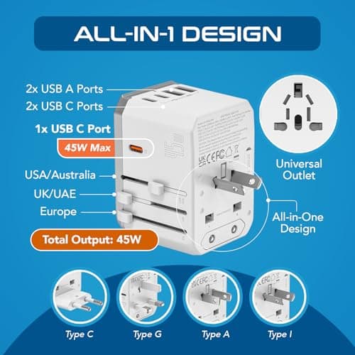 Ceptics 6-in-1 Universal Travel Adapter (PD 70W) thumbnail 3