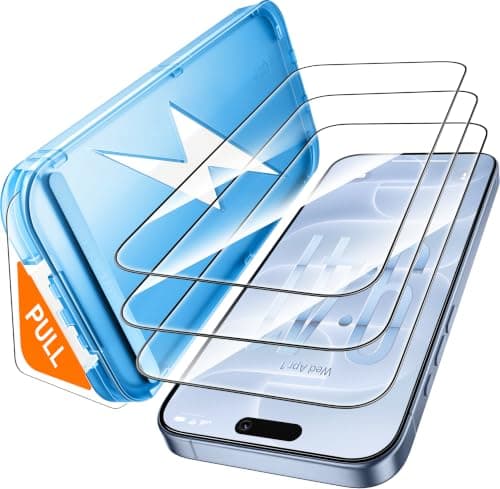 Mkeke for iPhone 18 Pro Screen Protector 3 Pack, Double Shatterproof Tempered Glass - image 1