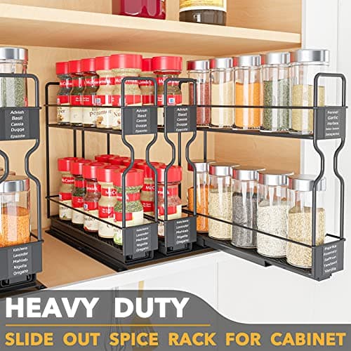 SpaceAid Pull Out Spice Rack Organizer for Cabinet (2-Tier, 2 Drawers) thumbnail 2