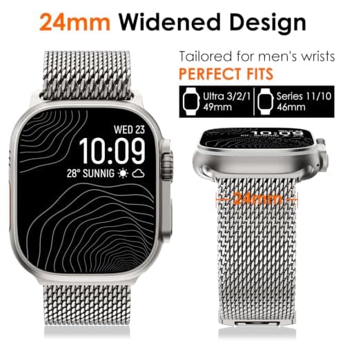 WINGLE Milanese Mesh Loop Band for Apple Watch 42-49mm thumbnail 5