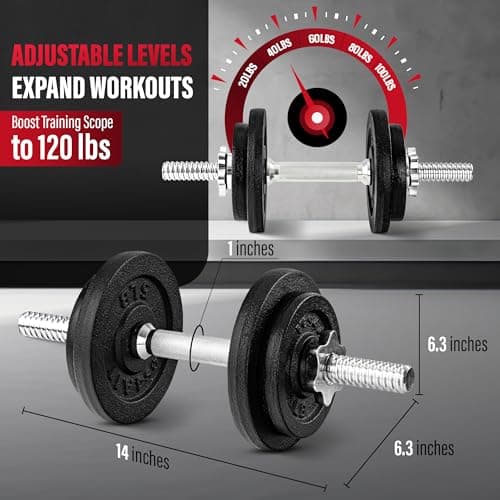 Yes4All Adjustable Dumbbell Set with Connector, 60 lbs thumbnail 3