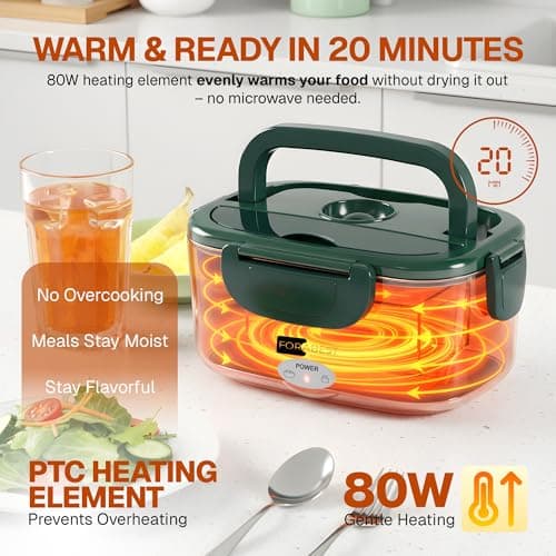 FORABEST 80W Heated Lunch Box (1.5L Stainless Steel) thumbnail 4