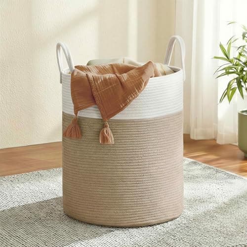 Woffit Large Cotton Rope Laundry Hamper with Handles - image 1