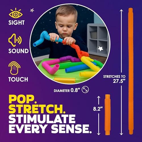 Nutty Toys Pop Tubes Sensory Toys 8-Pack thumbnail 2