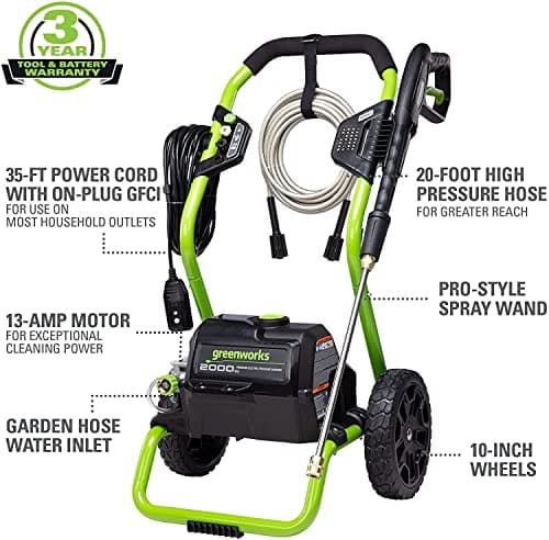 Greenworks GPW2000-1 2000 PSI Electric Pressure Washer thumbnail 2