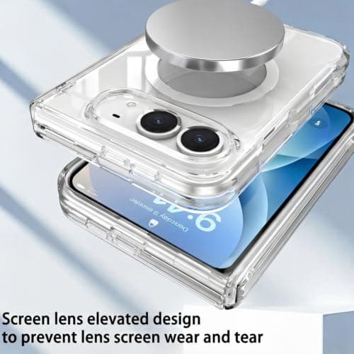 KUGEW for iPhone Duo Case Clear with Hinge Protection and Screen Protector thumbnail 3