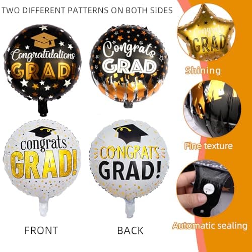 38Pcs Graduation Decorations 2026 Set with Giant Bow Foil Balloons thumbnail 3