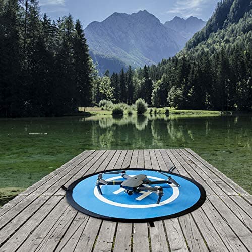 Drone Landing Pad Universal Waterproof 75cm/30-inch Foldable Helipad (Blue & Orange) thumbnail 2
